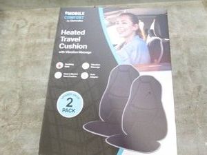 Pair of heated travel car seat cush...