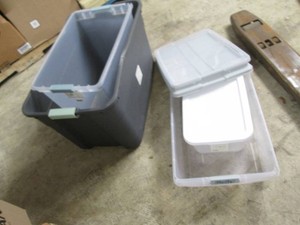 Assorted plastic storage tubs...