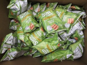 Box of Sun Chips French onion chips...