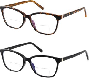 Bifocal Reading Glasses Women Blue Light Computer Readers Clear Top Cat Eye Frame Stylish Fashion Ladies Eyeglass