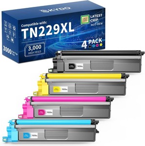 $55 TN229XL Compatible Toner Cartridges Replacement for Brother TN229 TN229XL TN-229XL TN229 XL Work for MFC-L3780CDW MFC-L3720CDW HL-L3280CDW HL-L3220CDW HL-L3300CDW (Black,Cyan,Magenta,Yellow,4 Pack)