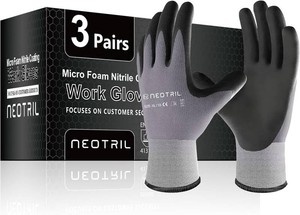 NEOTRIL Safety Work Gloves MicroFoam Nitrile Coated-361236 Pairs,Breathable Nylon Working Gloves for Men Women