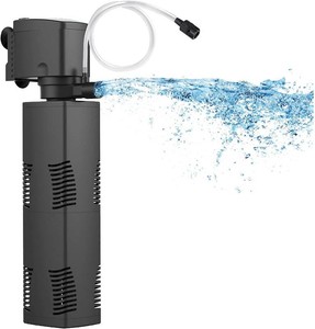 $30 Aquarium Filter for 55-150 Gal. Tank Crystal 300GPH Biochemical Filtration Powerful Pump Submersible Internal Fish Tank Filters Large Tank Pond Clear Wavemaker Air Supply 4 in 1