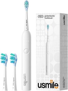$30 usmile P10S Sonic Electric Toothbrush   3 Modes Deep Clean & Whitening, 180-Day Battery Life, Cushioned Gum-Care Brush Head for Sensitive Teeth, Smart Timer, 2 Brush Heads (White)