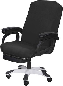 SARAFLORA Office Chair Cover- Large, Black- Removable Computer Cover for with Zipper Universal Rotating Desk High Back Seat Washable Protector Pets
