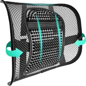Samyoung Mesh Back Lumbar Support, Back Support Seat Cushion with Breathable Mesh for Office Chairs Car 12 x 16