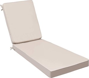 $80 AAAAAcessories Outdoor Chaise Lounge Cushions, Fade-Resistant, Waterproof Patio Furniture Replacement Cushions, 80 x 26 x 3, Sandstone Beige