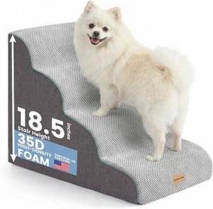 $36 Gardner Pet 4-Step Dog Stairs for Small Dogs 18.5 H, Curved 4-Step Pet Stairs, Dog Steps for High Bed (18-20 in), Couch with Durable Non-Slip Waterproof Fabric Cover and CertiPUR-US Certified Foam