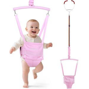 $28 Slevoo Baby Jumper, Baby Doorway Jumper for Babies 6-12 Months, with Easy to Use Clamp and Adjustable Strap, Pink