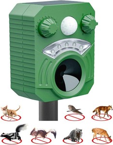Ultrasonic Repellers Devices with Motion Sensor,Outdoor Repellent Cat Deer Squirrel Raccoon Deterrent Rabbit Coyote Skunk Armadillo Animal Scare Pest Control
