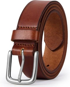 VATAN Mens Full Grain Leather Casual Every Day Jeans Belts, Handmade Men Leather Belt with Gift Box