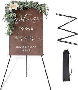 DANMO Easel Stand for Wedding Sign Poster 63 Instant Display Easel for Floor Adjustable Metal Art Easel Black