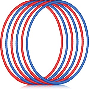 $22 Halloscume 6 Pcs Exercise Hoop Detachable Fitness Rings Adjustable Plastic Toy Fitness Hoop Playground Toys Colored Circles for Teens Games Gymnastics Agility, 28 Inch(Dark Blue, Red)