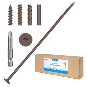 #14  3 Heavy-Duty Lag Screws 66Pcs2LB, Star Drive Structural Wood Screw, Rust Resistant Timber Screws for TimberLogLandscaping Wood,Brown