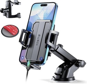 SUUSON Upgraded 3-in-1 Car Phone Holder Mount Powerful Suction Phone Mount for Car Dashboard Air Vent Windshield,for All iPhone Android Phone (Black)