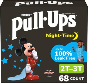 $30 Pull-Ups Boys Night-Time Potty Training Pants, Size 2T-3T Overnight Training Underwear (16-34 lbs), 68 Ct