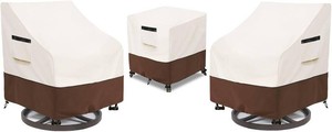 $50 Patio Furniture Set Covers for 3 Piece Outdoor Bistro,Waterproof 100% Outdoor Furniture Cover for 2 Swivel Chairs and Coffee Table,Beige