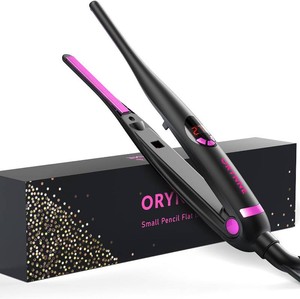 $25 ORYNNE Small Flat Irons for Short Hair, 5s Ultra Fast Heat Up Pencil Flat Iron, Negative Ions Mini Flat Iron for Edges, 310 Travel Mini Hair Straightener with Digital Temp Control, Easy to Use