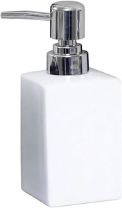 11OZ White Square Soap Dispenser for Bathroom Liquid Hand Pump Dispenser