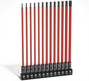Long Torx Bit Set 6-Inch, 13PCS T6 T40, Magnetic S2 Steel Torx Bits with 14 Hex Shank, Extended Reach Torx Set for Deep & Hard-to-Reach Screws, Impact Ready