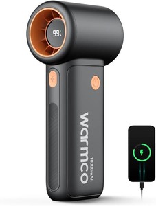 $30 Warmco 10000mAh Turbo Portable Handheld Fan, 36H Runtime USB-C Rechargeable Personal Travel Fan, 5 Speeds & LED Display for Outdoor Travel, Gift for Men and Women