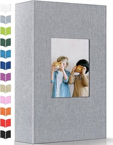 Artfeel Photo Album 4x6 with 300 Pockets,Slip-in Picture Albums,Linen Cover Memory Book with Front Window,White Page Vertical Photo Book for Wedding,Family,Anniversare,Baby,Vacation,Fathers Day