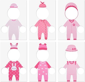 $34 6 Set Baby Girl Shower Games Feed The Baby, Feed Me Games with 6 Pcs Kt Boards and 6 Pcs Eye Patches for Funny Shower Party Gender Reveal Activities Supplies(Pink)