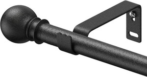 Curtain Rods for Windows 28-44 inch, 58 inch Black Curtain Rod Set, Splicing Heavy Duty Rod with Brackets, Decorative Curtain Rod for Bedroom, Living Room, Kitchen, Outdoor, Patio