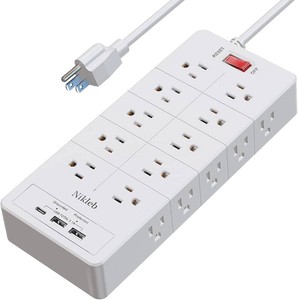 $24 Power Strip Surge Protector 23 in 1, 6ft Extension Cord with 3 USB Ports Smart 3.1A, Multiple Outlet Adapter 20 Outlets, Outlet Extender Cord Organizer for Office, College, Apartment, Gaming Stuff