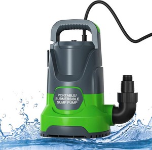$59 Sump Pump 1HP Submersible Water Pump 3700GPH Electric Portable Transfer Water Pump for Pool Draining Basement, Light Green