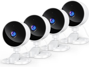 $34 YOTON Indoor Security Camera for Baby Monitor, Home & Pets, 2.4GHz WiFi with Motion Detection, Night Vision, 2-Way Audio, Works with Alexa & Google Home, Local Storage or Optional Cloud, WS01(4-Pack)