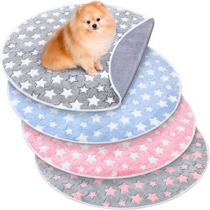 $30 Hahafelt 3 Pcs Round Whelping Pee Pads Washable for Dogs Waterproof Pet Training Mats Reusable Puppy Whelping Pads Non Slip Cat Dog Bed Mat for Crate Kennel(Large Star,32 Inches)