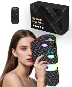 $77 EVFOFO 7-Color LED Red Light Mask with 630nm & 850nm NIR - Red Light Therapy for Face and Neck, Promotes Refined Skin, Clarifies Blemishes & Smooths Fine Lines for Home, Work & Rest