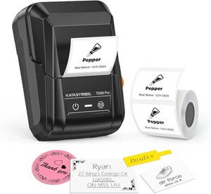 $28 SUPVAN T50M Pro Bluetooth Label Maker Machine with Tape, Wide Waterproof Label, Versatile App with 30 Fonts and 660 Icons, Inkless Labeler for Home, Kitchen, School, Office Organization, Black