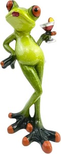 VVGIFTS Frog Figurines Decor Funny Cute Craft Resin Frog Sculpture Statue for Home Office Desk Tabletop Bathroom Decoration, Ornament Gift (Frog Drinking Drink)