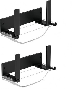 Wall-mounted Pot Lid Rack,Cutting Board Shelf,Self-adhesive Carbon Steel Pot Cover Storage Rack,with Drain Pan 2 Sets