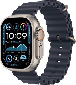 $394 Apple Watch Ultra 2 [GPS + Cellular, 49mm] - Titanium Case with Blue Ocean Band, One Size (Renewed) MSRP $394