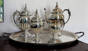 DR - Vintage Silver Plate Tea Service Tray