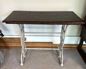 Antique French Pub Table Cast Iron Base