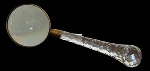 Elegant Magnifying Glass With Faceted Crystal Handle