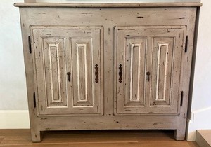 LR - Rustic Painted Sideboard Cabinet Distressed Finish