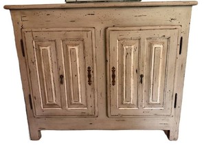 LR - Rustic Painted Sideboard Cabinet Distressed Finish