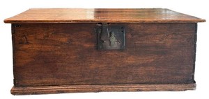 Antique Primitive Oak Storage Chest British Victorian Coffer