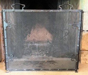 Decorative Fireplace Screen Wrought Iron Spark Guard