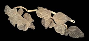 Curtain Tiebacks - Vintage Glass Flowers & Leaves Pair