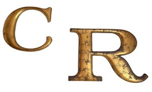 Vintage Metal Letters C & R CR Anthony Store Fixture