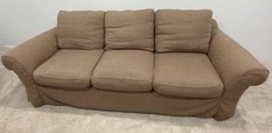 A. Rudin Custom Upholstered Three-Seat Sofa with Oversized Rolled Arms