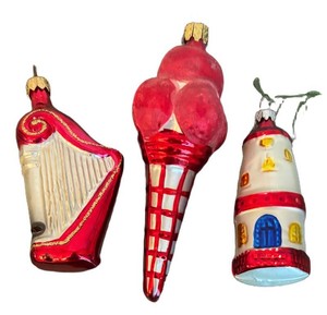 Three Gorgeous Glass Christmas Ornaments