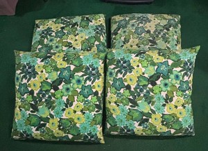 LL - Four Huge Vintage Floral Throw Pillows