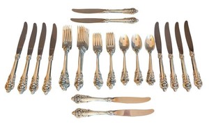 DR - Sterling Silver Flatware Set Wallace Grand Baroque Service for Twelve